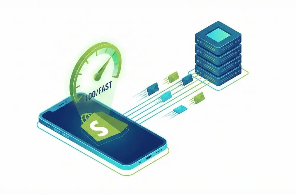 shopify speed 3d illustration